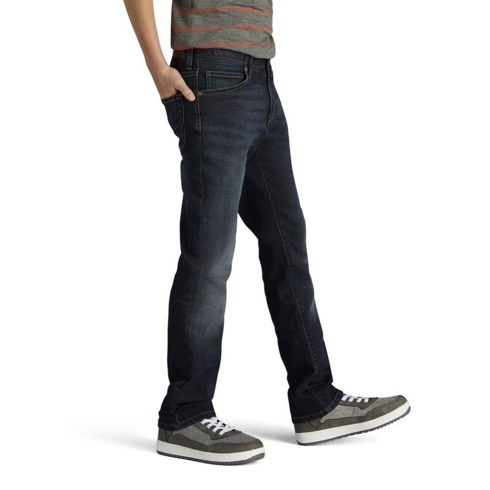 Lee Boys Jeans 20 Husky X-Treme Comfort Dark Wash Stretch Denim Straight NWT